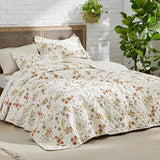 Bedsure Floral Quilt Set White