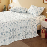 Bedsure Faux Cotton Flannel Sheet Set Grey Blue