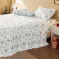 Faux Cotton Flannel Sheet Set Grey Blue