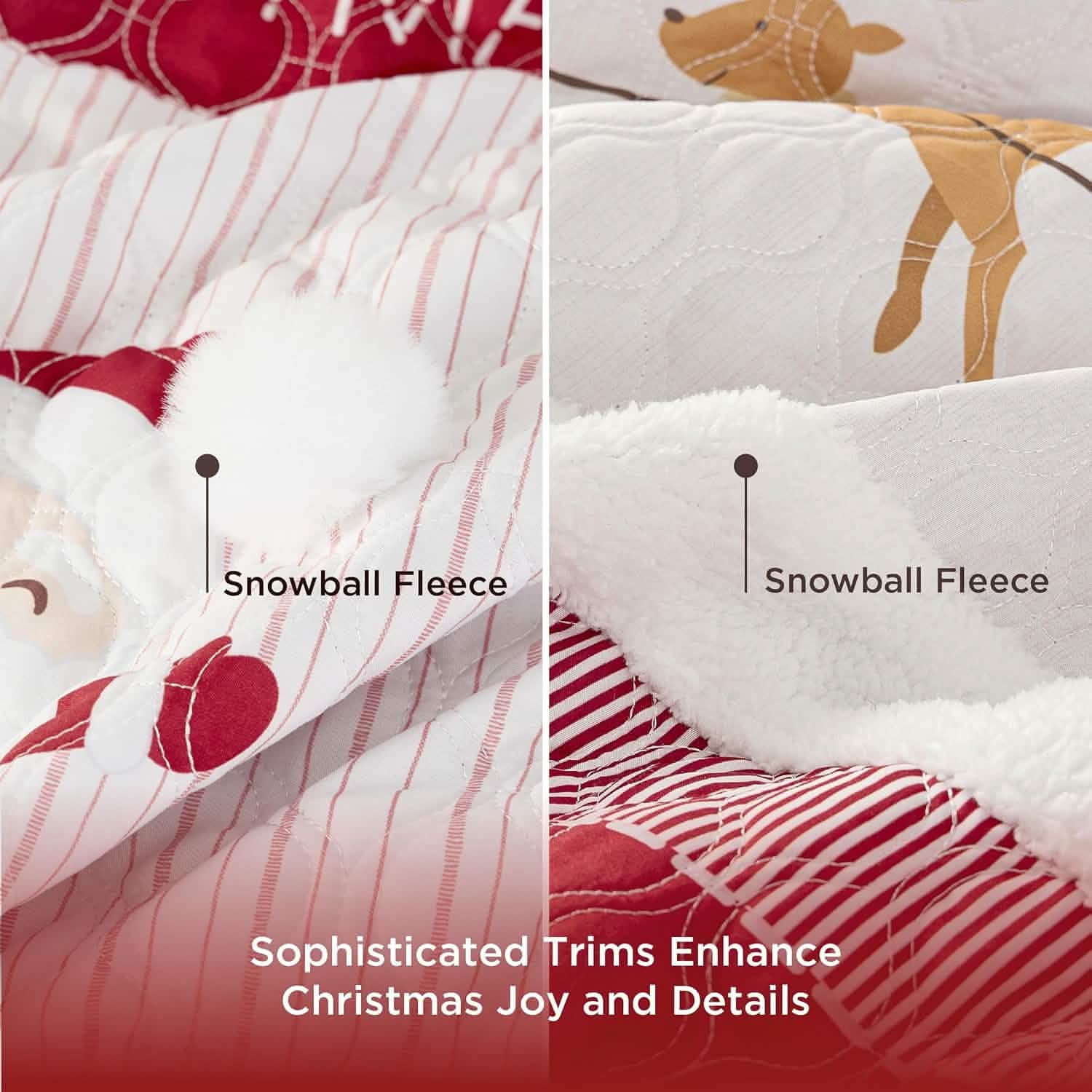 Christmas Modern Patchwork Quilt Set Deer