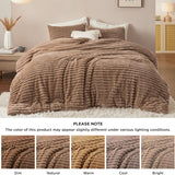 Bedsure Striped Flannel Comforter Set