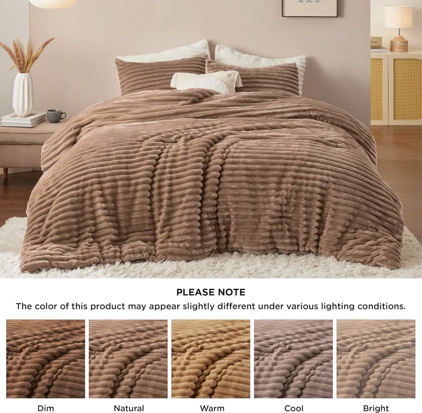 Striped Flannel Comforter Set