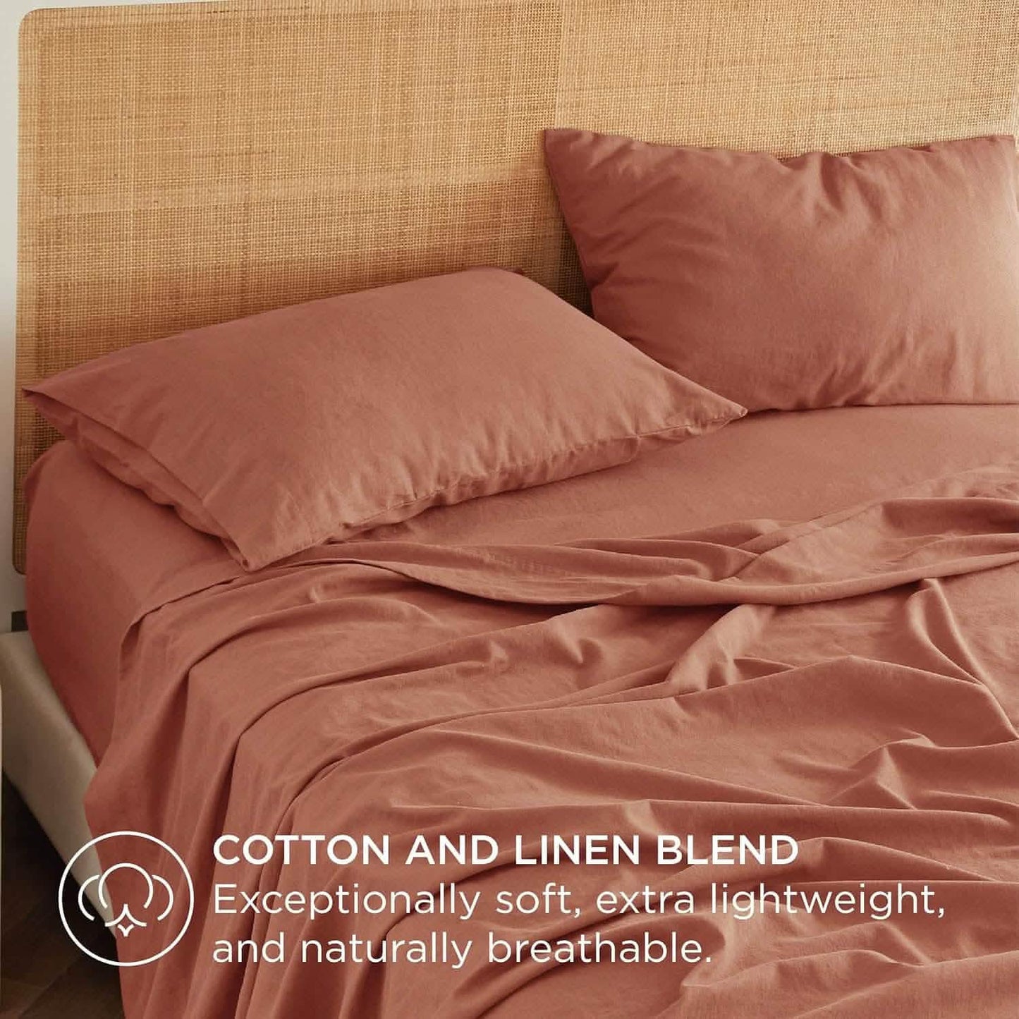 Breathable Cotton Linen Bed Sheet Set