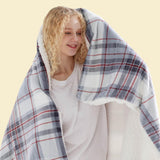 Bedsure Printed Throw Sherpa Blanket Grey