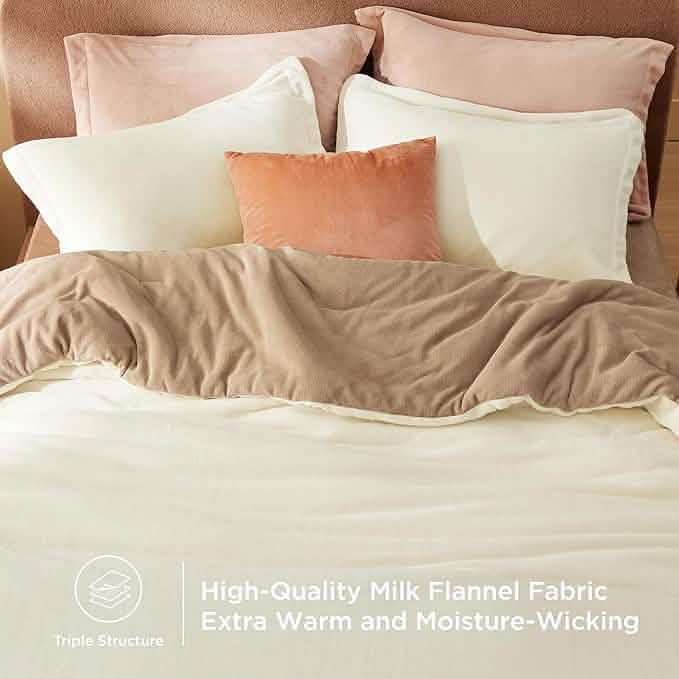 Puffy Flannel Fleece Comforter Set