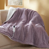 Chevron Shaggy Sherpa Heated Blanket