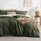 Polyester Microfiber Waffle Duvet Weave Duvet Cover Set