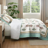 Cotton Patterned  White Quilt Set