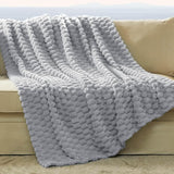 Bedsure Textured Bubble Flannel Fleece Blanket