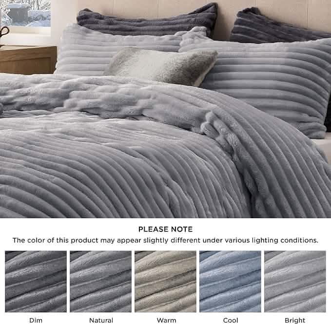 Striped Flannel Duvet Cover Set