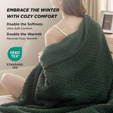 Bedsure Knit Sherpa Reversible Throw Blanket-Grid