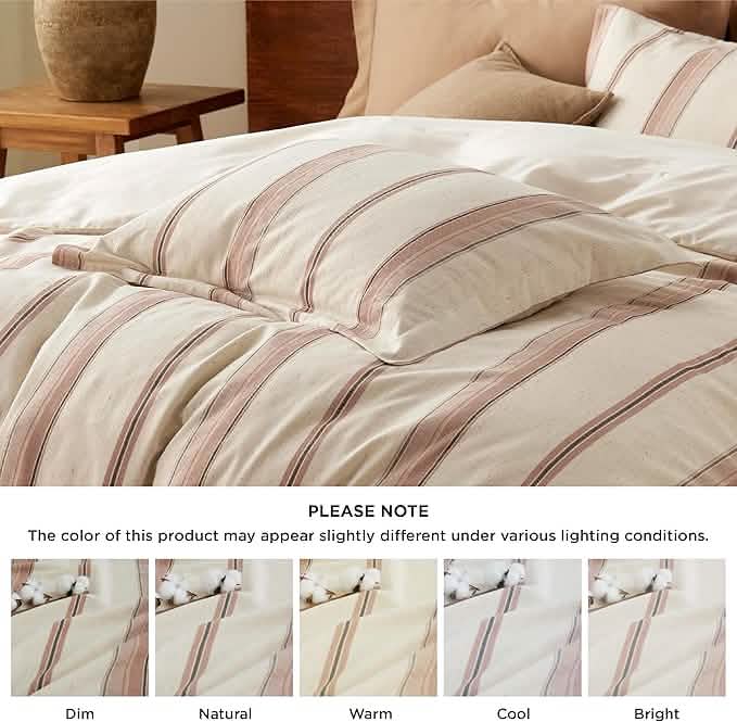 100% Cotton Stripe Textured Jacquard Duvet Cover Set