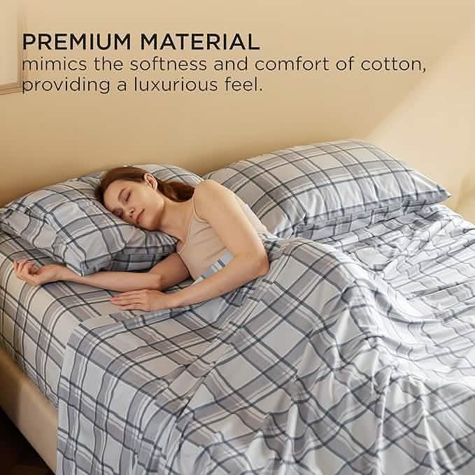Faux Cotton Flannel Sheet Set Grey