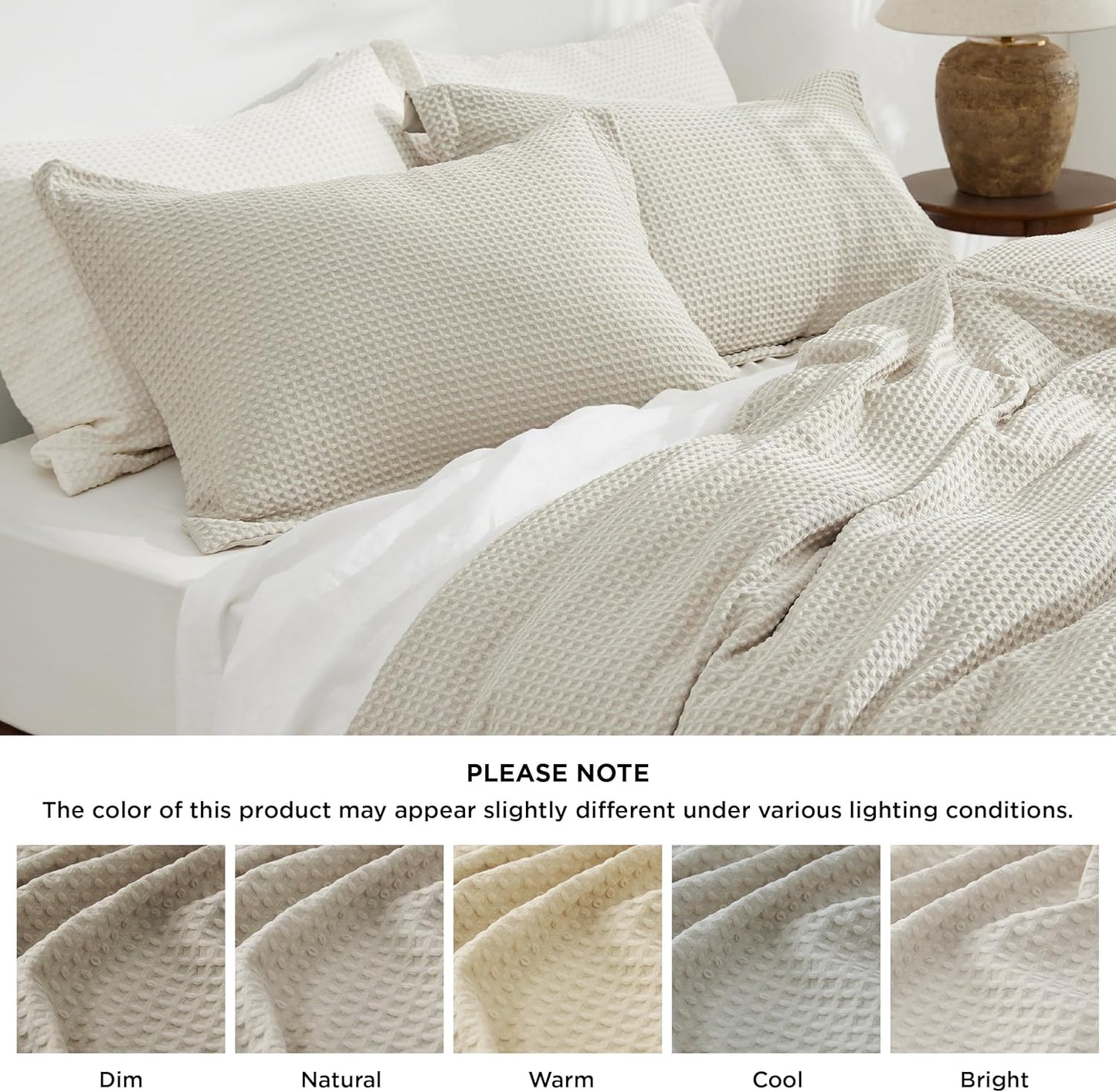 Polyester Microfiber Waffle Duvet Weave Duvet Cover Set