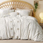 Boho Vertical Jacquard Duvet Cover Set White