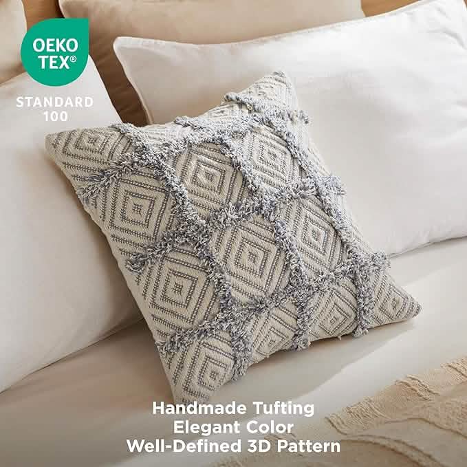 GentleSoft™ Boho Tufted Geometric Decorative Pillow Cover