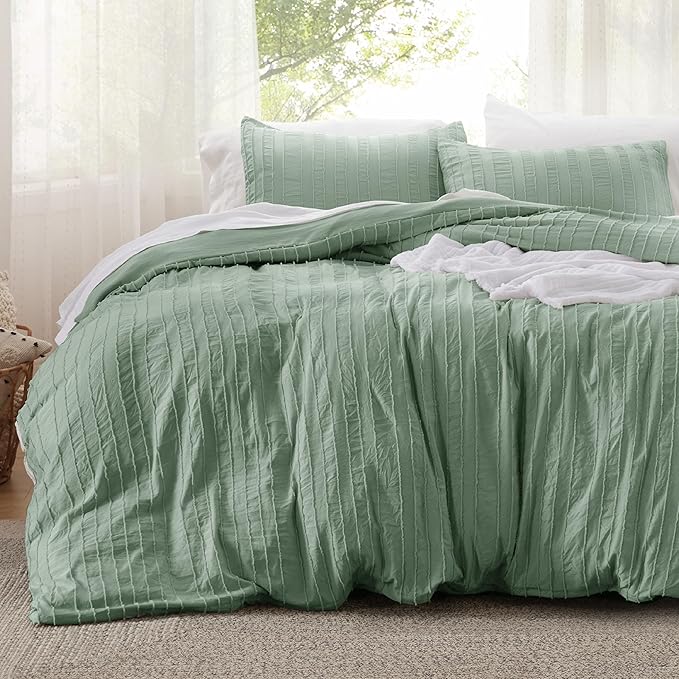 Embroidery Boho Striped Comforter Set