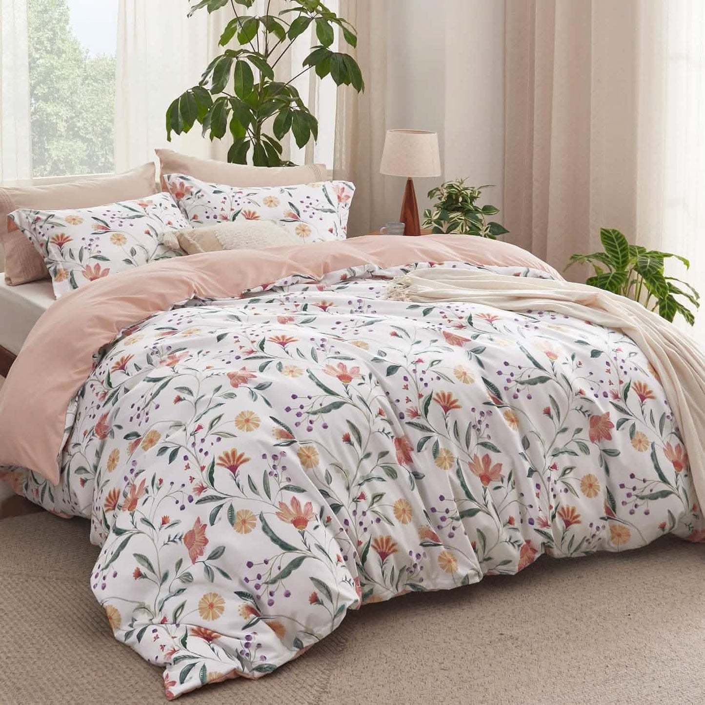Reversible Pale Duvet Cover Set