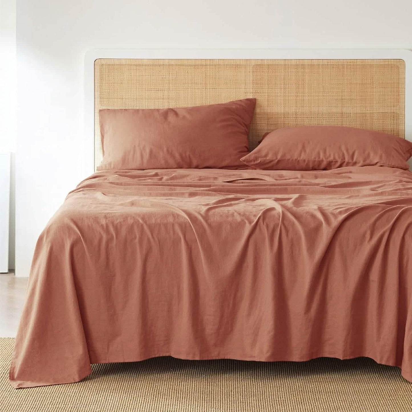 Breathable Cotton Linen Bed Sheet Set
