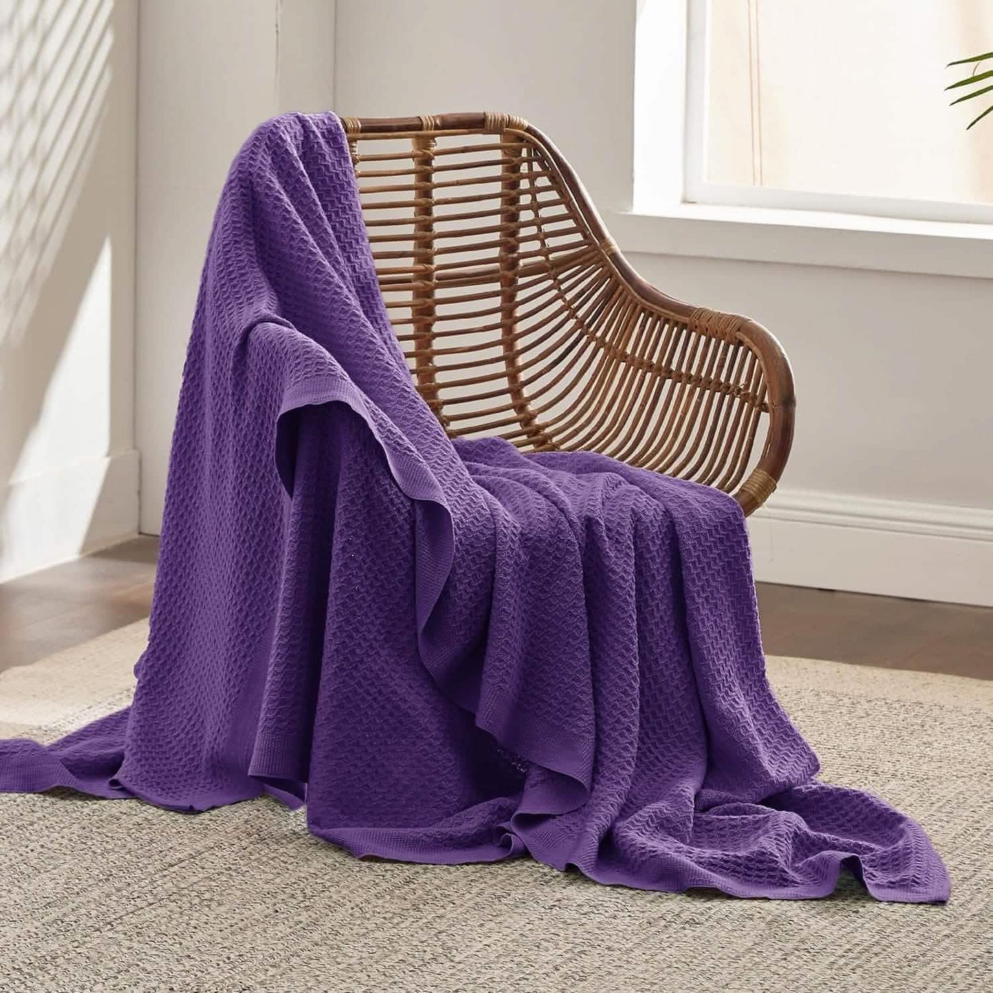 Cotton Waffle Weave Blanket
