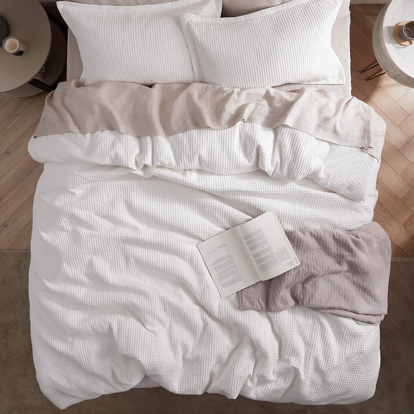 GentleSoft™ Cotton Waffle Weave Duvet Cover Set