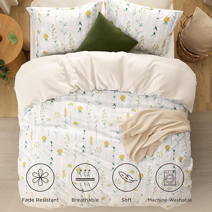 Reversible Beige Duvet Cover Set