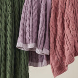 Cable Chenille Chunky Knit Throw Blanket