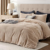 Bedsure Striped Flannel Duvet Cover Set