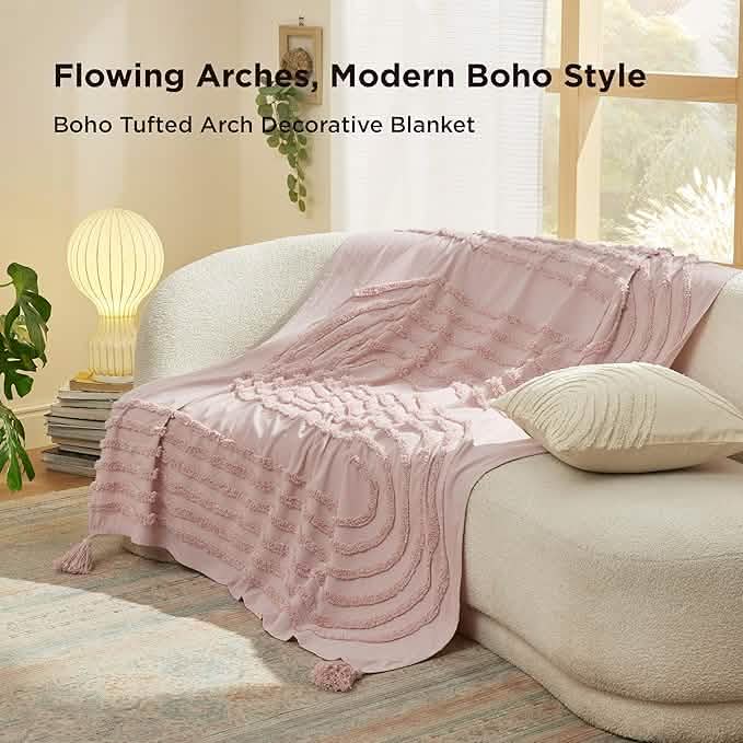 Boho Tufted Arch Decorative Blanket