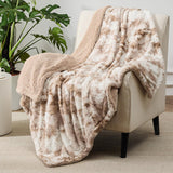 Faux Fur and Sherpa Tie-dye Reversible Blanket