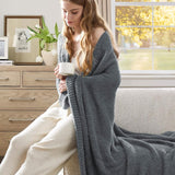 Feather Yarn Throw Blanket