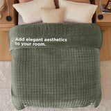 Quilted Sherpa Fleece Heated Blanket Grid