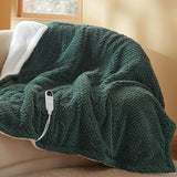 Chevron Shaggy Sherpa Heated Blanket