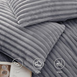 Bedsure Striped Flannel Duvet Cover Set