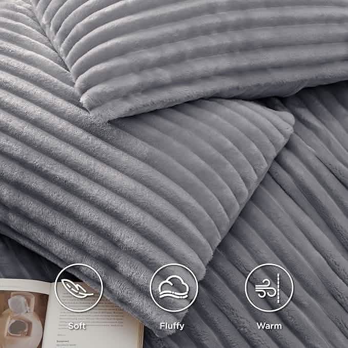 Striped Flannel Duvet Cover Set