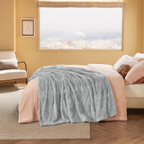 Bedsure Acquard Decorative Shaggy Fleece Blanket