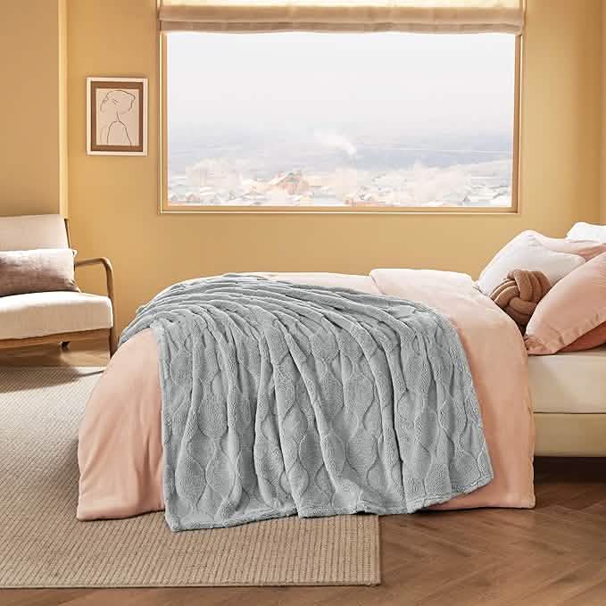 Acquard Decorative Shaggy Fleece Blanket