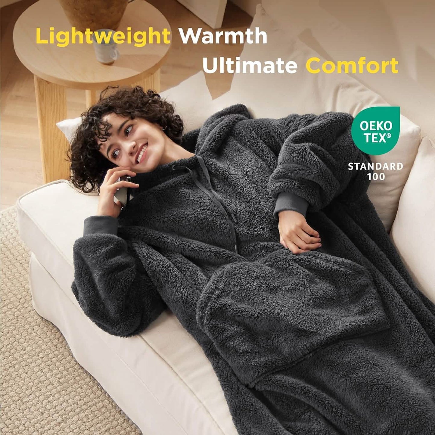 GentleSoft™ Ultra Soft Long Shaggy Sherpa Hooded Blanket