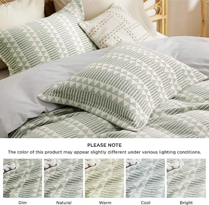 100% Cotton Chenille Triangle Jacquard Duvet Cover Set