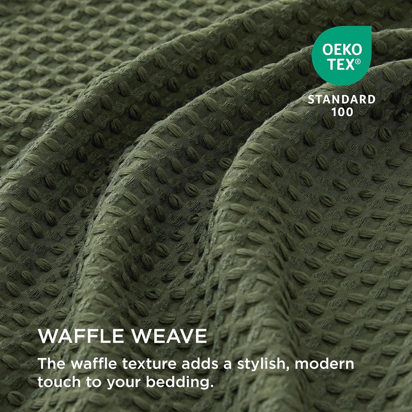 Polyester Microfiber Waffle Duvet Weave Duvet Cover Set