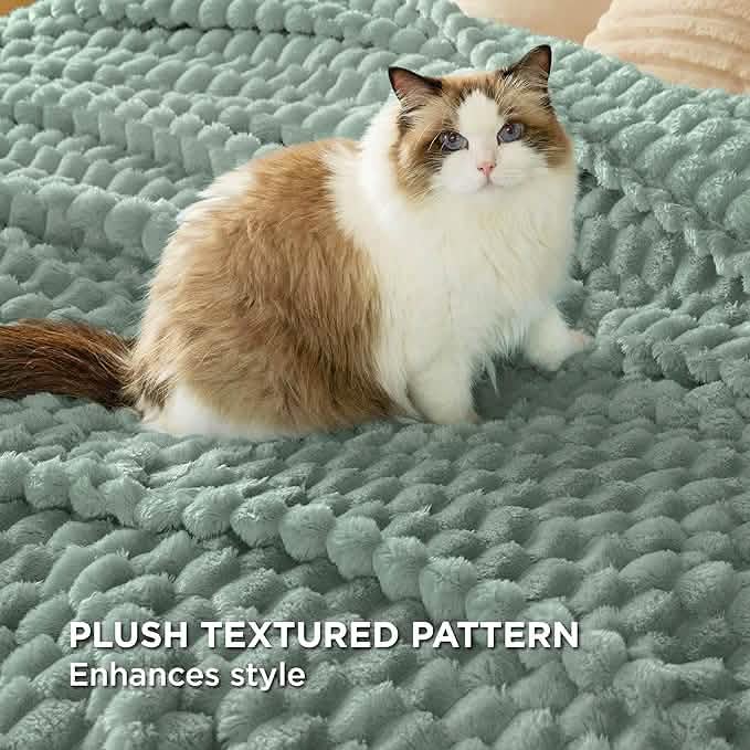 Textured Bubble Flannel Fleece Blanket
