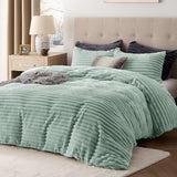 Bedsure Striped Flannel Duvet Cover Set