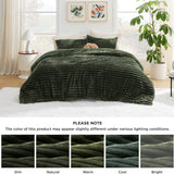 Bedsure Striped Flannel Comforter Set