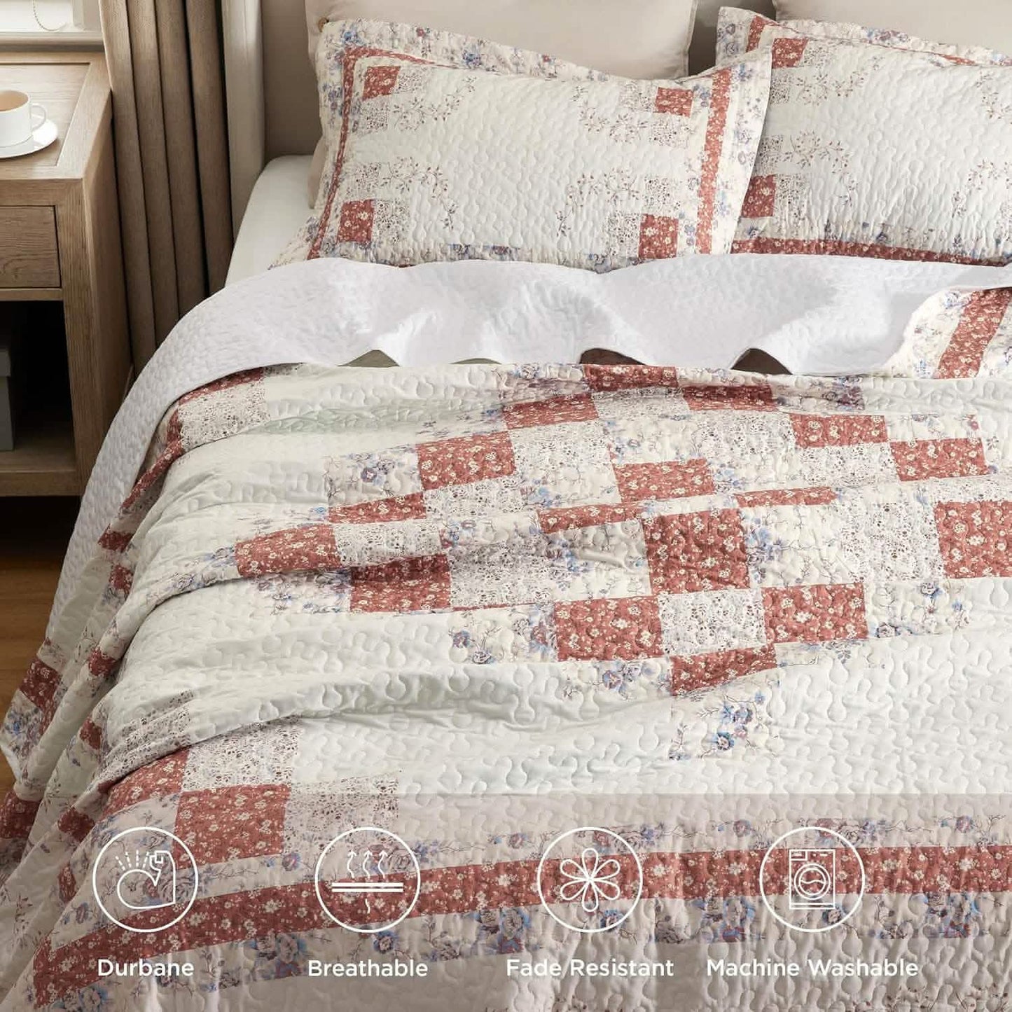 Cotton Patterned Quilt Set