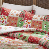 Bedsure Christmas Plaid Comforter Set Red