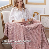 Bedsure Textured Bubble Flannel Fleece Blanket