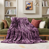 Faux Fur and Sherpa Tie-dye Reversible Blanket