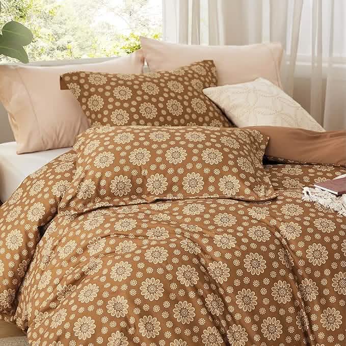Reversible Floral Duvet Cover Set Blown