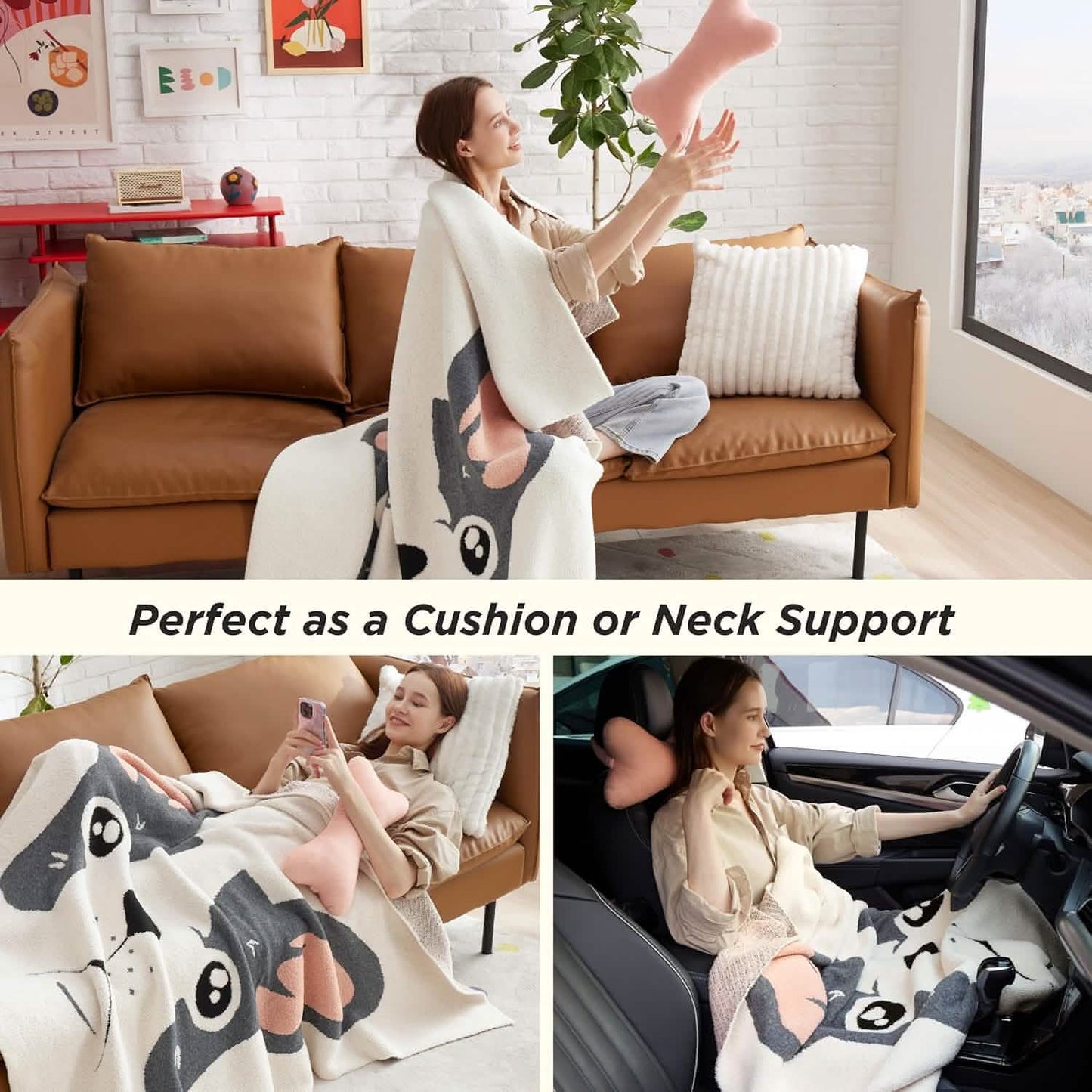 GentleSoft™ Funny Blanket Beige