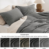 Bedsure Polyester Microfiber Waffle Duvet Weave Duvet Cover Set